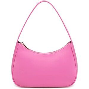 Women’s Pink A Cute Hobo Tote Handbag Mini Clutch Purse with Zipper Closure